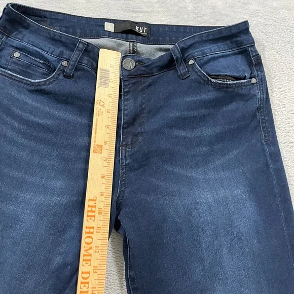 Kut from the Kloth Jeans Womens 12 Blue Diana Skinny Whiskered Stretch Y2K Denim